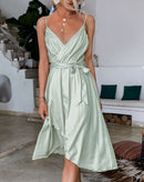 vestido midi transpassado feminino look casual