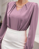 Blusa Olinda Decote V Com Pregas