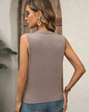 Blusa Pequi sem Mangas e Pregas Frontais