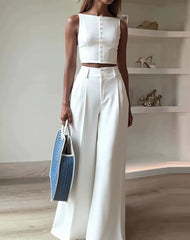 Conjunto Brittany Colete + Calça Pantalona