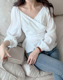 Blusa Steady com Mangas Longas e Decote V