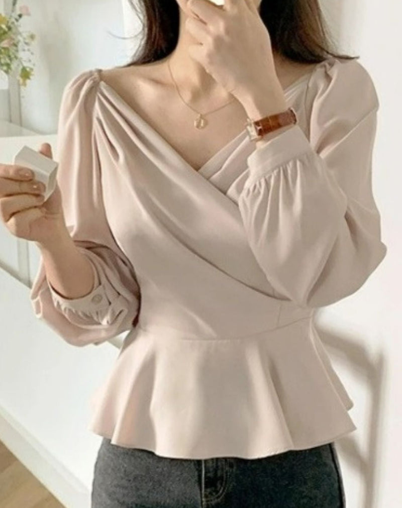 Blusa Steady com Mangas Longas e Decote V