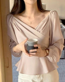 Blusa Steady com Mangas Longas e Decote V