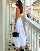 Vestido Longo Itally de Alcinhas e Decote em V