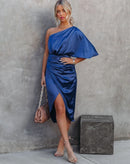 Vestido Midi Malibu de Um Ombro Só