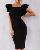 Vestido Midi Magnum Com Babados