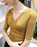 Blusa Roma Meia Manga Com Pregas