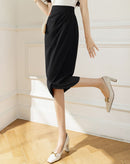 Saia Lápis com Pregas Laterais