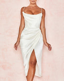 vestido midi feminino alcinha look casual