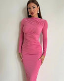 Vestido Longo Amanda com Franzido Frontal