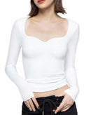 Blusa Bucco com Decote em Coaração e Mangas Longas