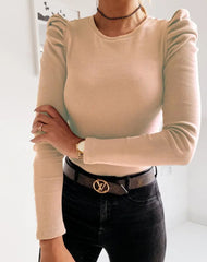 Blusa Córdoba Feminina – Canelada com Franzido nas Mangas