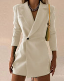 Vestido Curto Estilo Blazer com Mangas Longas