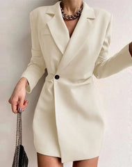 Vestido Curto Estilo Blazer com Mangas Longas