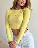 Cropped Georgia de Mangas Longas