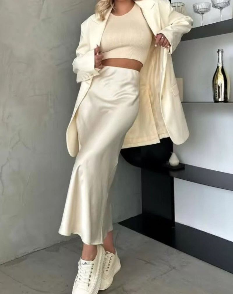 Saia Midi Lunna de Seda