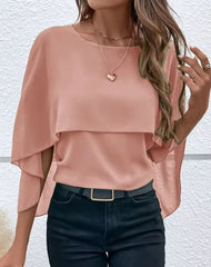 Blusa Feminina com Gola Redonda e Mangas Largas