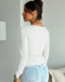 Blusa Mathy Assimétrica Mangas Longas