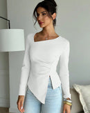 Blusa Mathy Assimétrica Mangas Longas