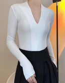 Blusa Maxi com Mangas Longas e Decote V