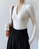 Blusa Maxi com Mangas Longas e Decote V