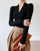 Blusa Maxi com Mangas Longas e Decote V