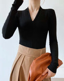 Blusa Maxi com Mangas Longas e Decote V