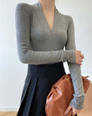 Blusa Maxi com Mangas Longas e Decote V