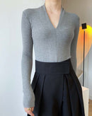 Blusa Maxi com Mangas Longas e Decote V