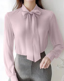 Blusa Monna com Mangas Longas e Laço Frontal