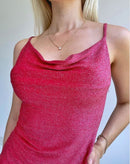 Vestido Curto de Lurex com Alcinhas