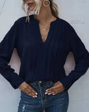 Blusa Pequi com Mangas Longas e Pregas Frontais
