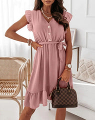 Vestido Colônia – Midi Feminino Elegante com Cintura Marcada